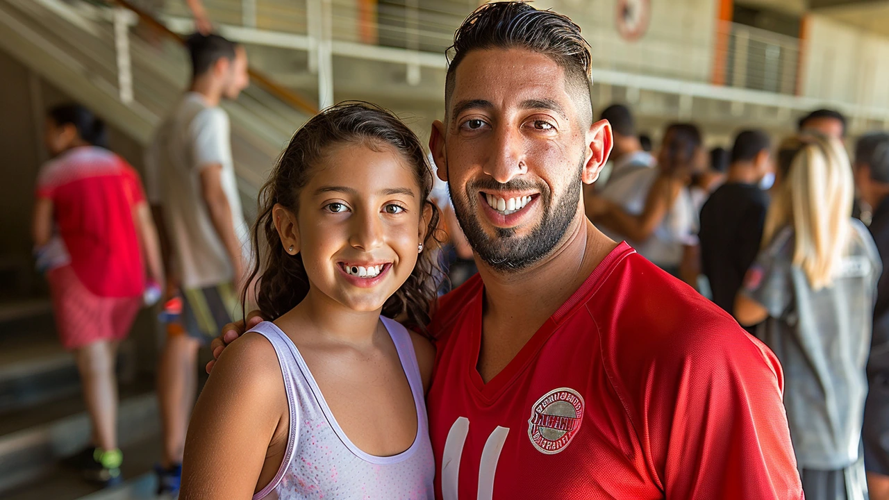 Mauricio Isla se reúne con su hija antes del partido Chile vs Argentina en la Copa América 2024